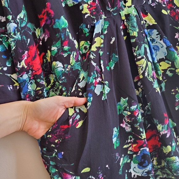Anthropologie Maeve Black Floral Dress XS - Picture 6 of 12